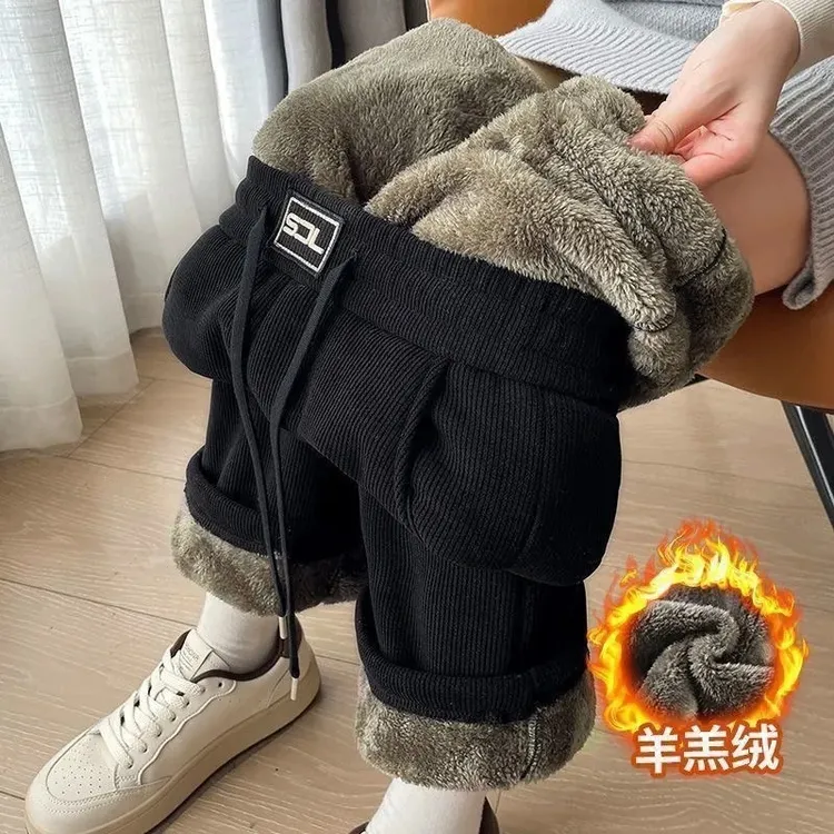 加厚保暖特厚加绒冬加绒外穿高腰宽松长裤冬款秋冬季休闲暖裤女20