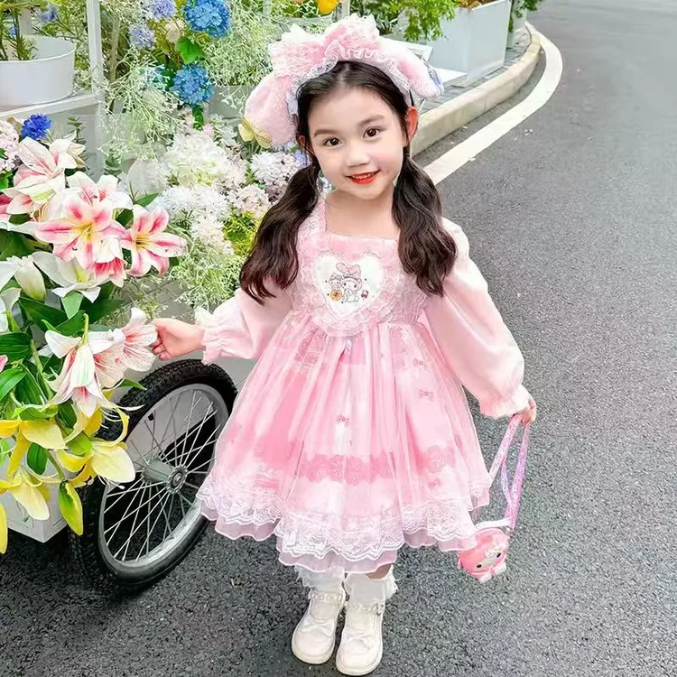 女童洛丽塔春秋季连衣裙2025新款库洛米美乐蒂女宝时尚礼服裙