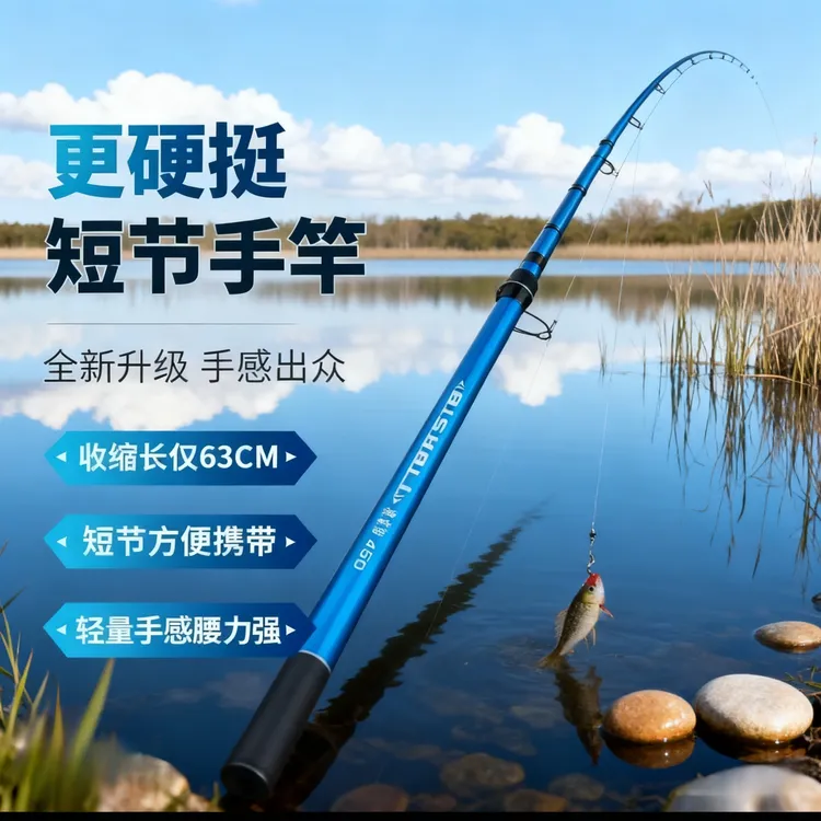 【邓老师推荐】浪尖水岸鱼竿手竿钓鱼竿短节手杆溪流竿超轻超硬鱼竿