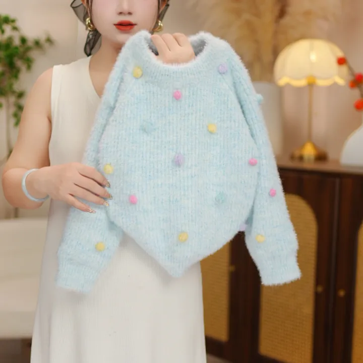 女童1洋气冬季儿童新款毛衣冬装时尚针织套头外套