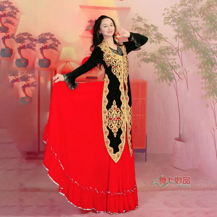 新疆少数民族舞蹈服异域风情丝绒袷袢（长款马甲）