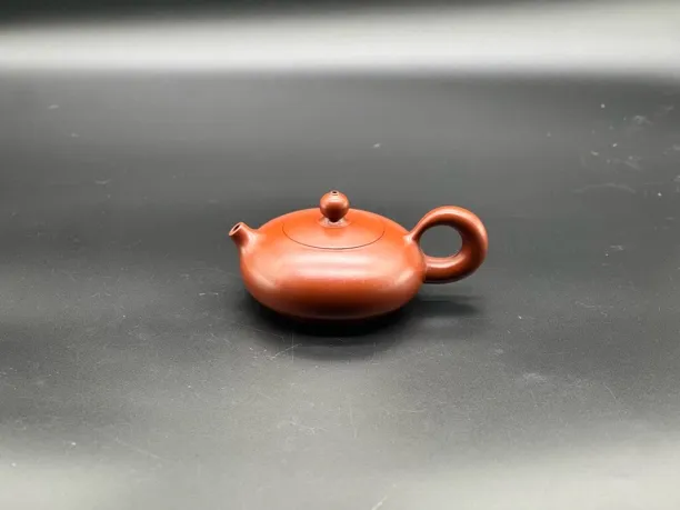 思缘一，朱红砂，丁维其紫砂、苹果纹，全手工原矿朱泥，朱红制