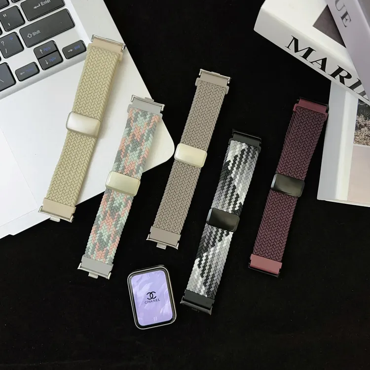 裴蔻 适用小米手环9pro红米watch65表带运动弹力编织磁吸尼龙腕带