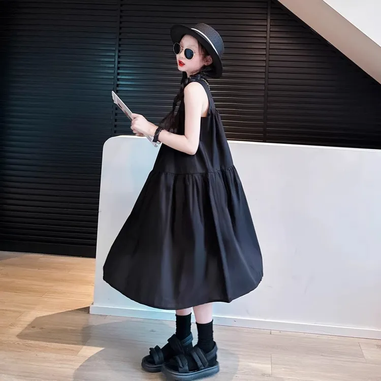 女童裙子2025新款儿童夏季休闲韩范背心裙女孩夏装洋气连衣裙衣服