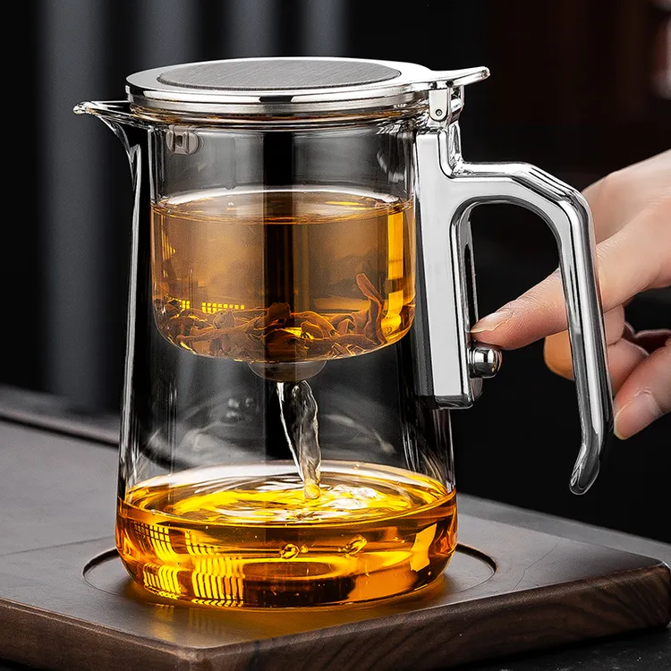 茶方圆新款翻盖磁吸飘逸杯耐热玻璃懒人泡茶神器茶水分离办公家用