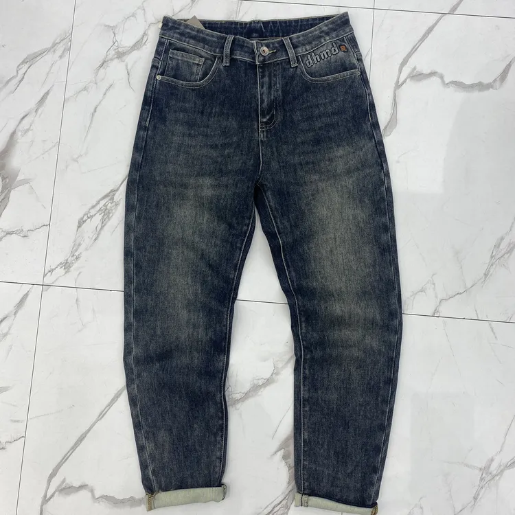 997秋季加厚高弹力洗水牛仔裤免烫长裤百搭休闲轻复古高端定制