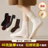 【PP】羊毛袜」美拉德保暖中筒秋冬拉绒女款复古港风堆堆袜2488PP01