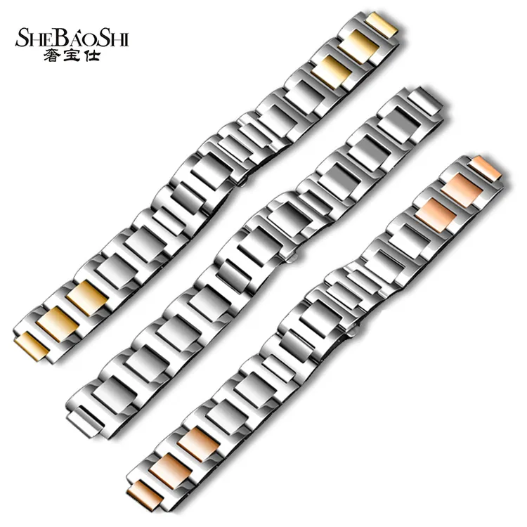 奢宝仕代用卡地亚cartier蓝气球钢带凸口男女款坦克伦敦精钢表链