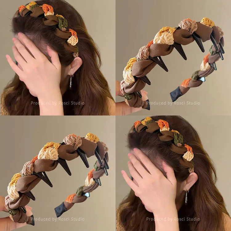 甜美百搭齿梳防滑发箍女日常外戴高颅顶发卡头箍发饰2025秋冬新款