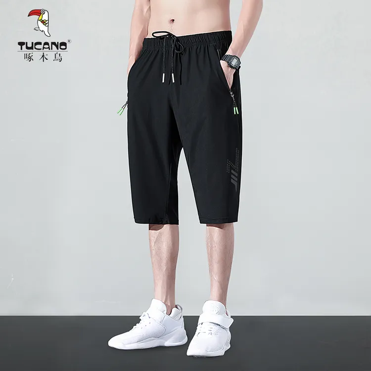 TUCANO/啄木鳥七分裤男夏季薄款冰丝休闲裤宽松大码运动7分短裤男