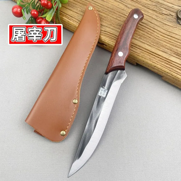 纯手工锻打龙泉刀具锻打厨房专业分割刀屠宰刀剥皮户外杀猪专用