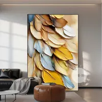 高级感客厅挂画沙发背景墙装饰画现代简约羽毛走廊玄关壁画餐厅画