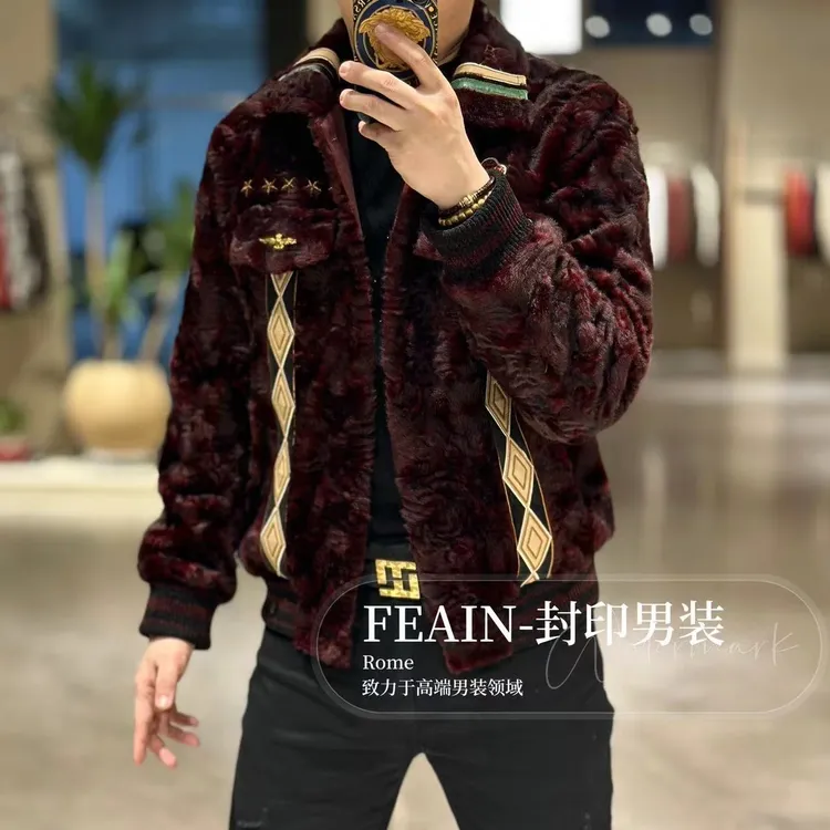 【卡拉库】高端定制重工刺绣飞行服加棉夹克26071