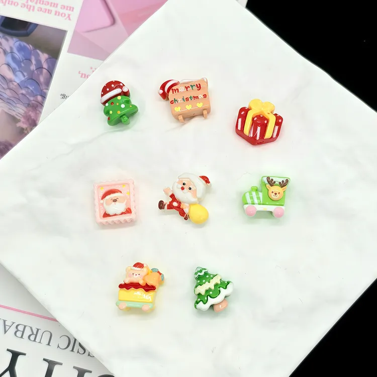 迷你圣诞节系列~奶油胶仿真食玩美甲手机壳树脂配件diy饰品