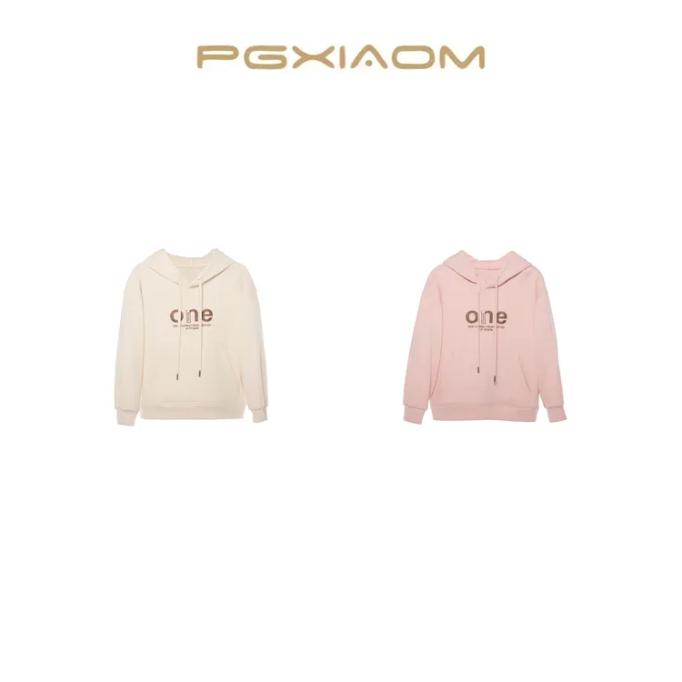 【PGXIAOM】润秀定制米粉两色连帽加绒卫衣WY5599                 