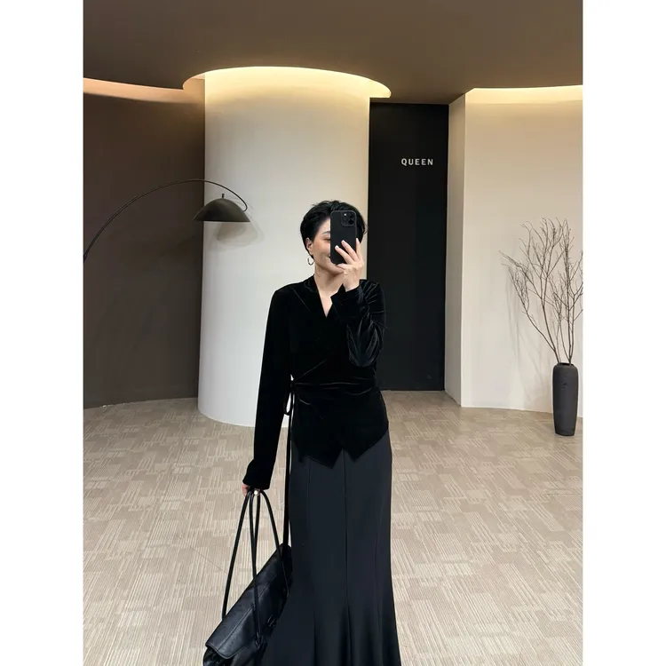 美丽定制年货战袍金丝绒交叉和服衫160斤以内