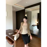 气质女神范穿搭套装女早秋慵懒风轻熟三件套开衫吊带半身裙00065
