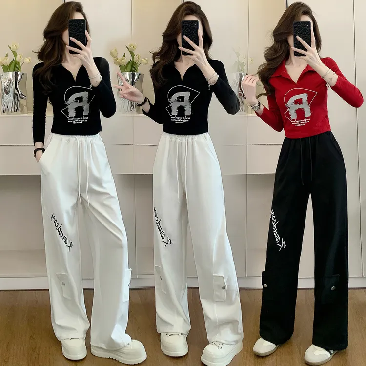 长袖休闲运动套装女装2025新款爆款跳舞广场舞曳步舞显瘦两件套秋