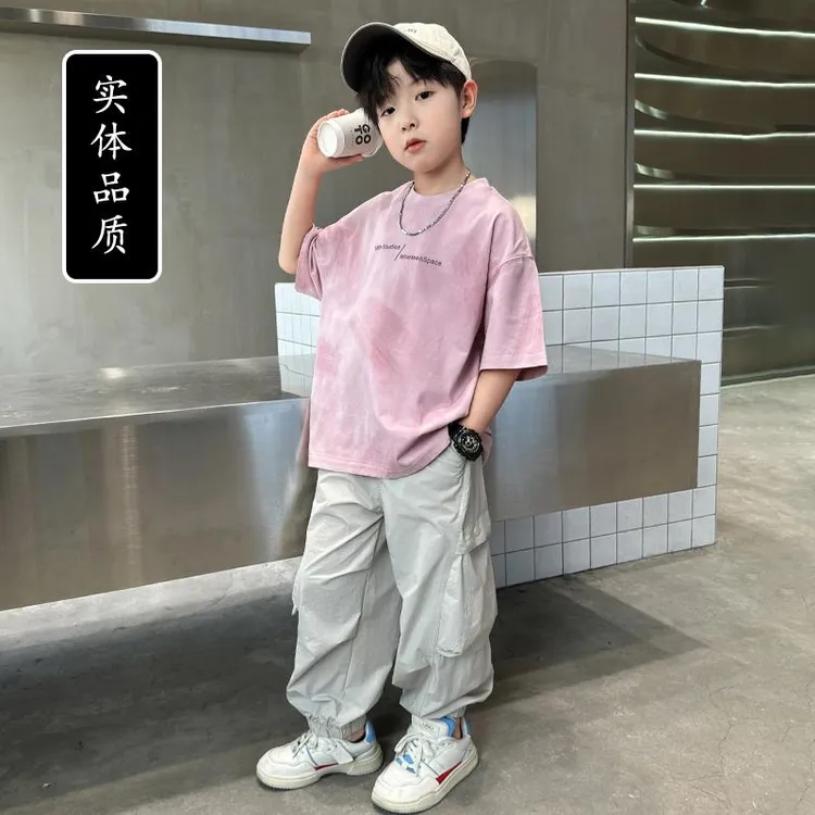 新品巴拉巴拉男童夏季套装新款儿童装夏装短袖长裤运动服中大童夏