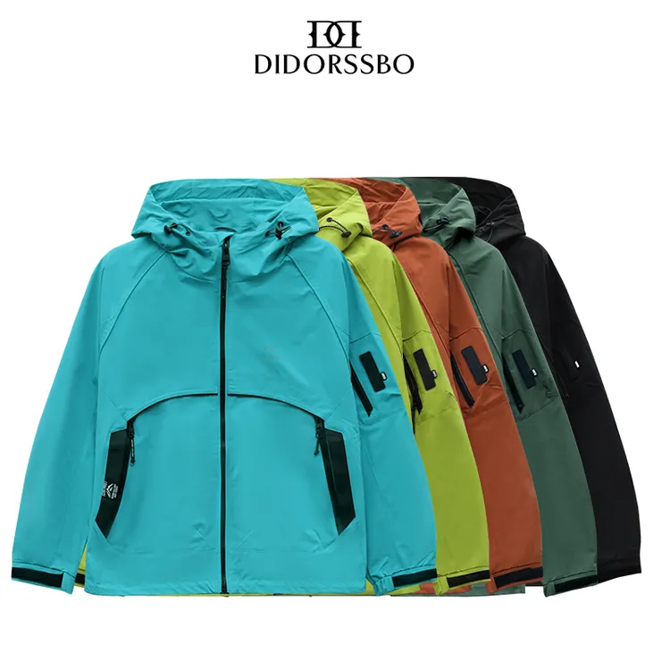 DIDORSSBO秋季男女款户外登山徒步防风防泼工装连帽夹克外套309