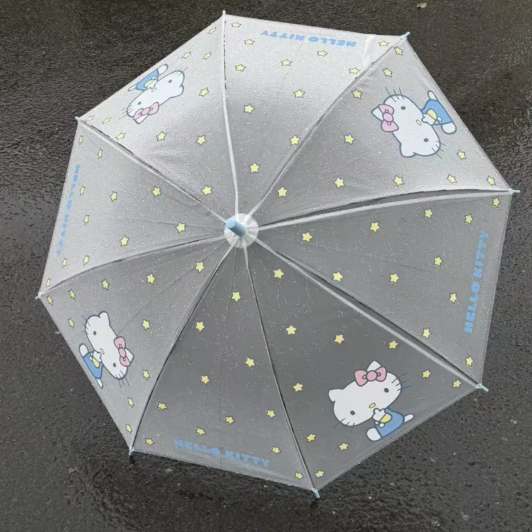 三丽鸥正版授权HelloKitty卡通雨伞透明长柄伞学生可爱伞高颜值