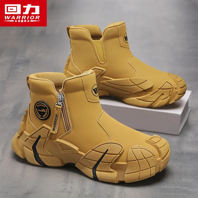 回力马丁靴男款冬季英伦风潮流百搭高帮户外厚底增高休闲工装棉靴