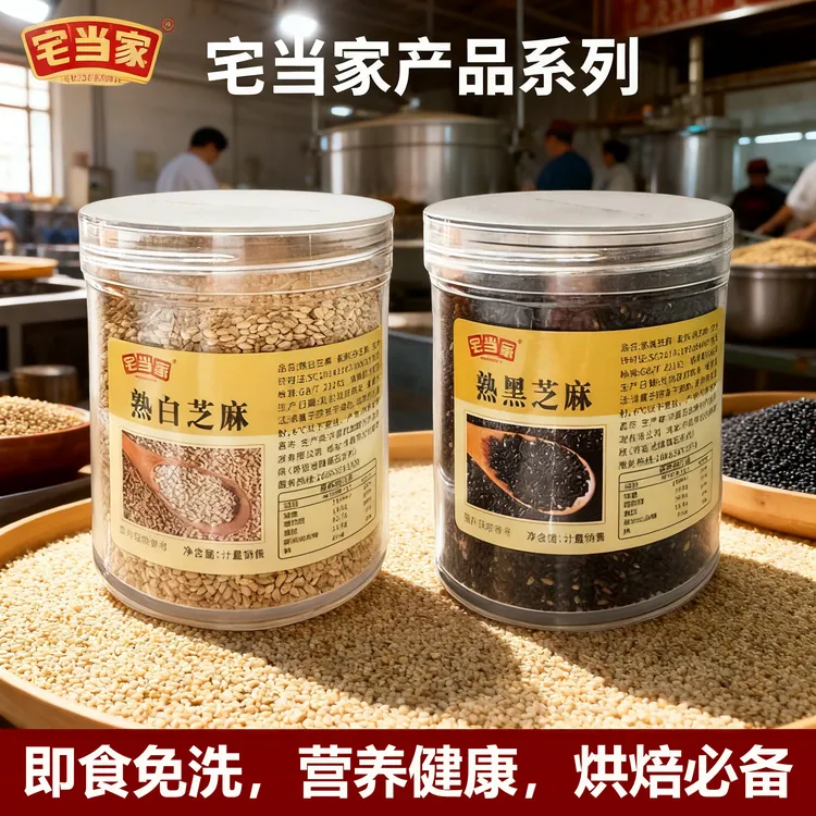 今年新熟黑白芝麻免洗即食无杂农家优质芝麻炒熟家用商用烘培新货