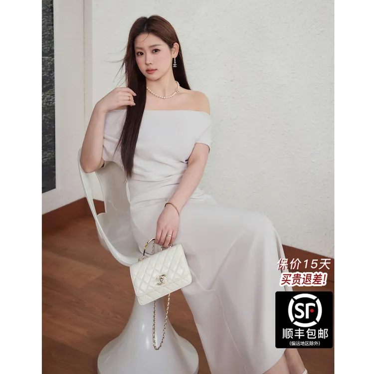 蓝语大码女装【两穿领型】收腰连衣裙2025夏季巨显瘦长裙秋冬服装