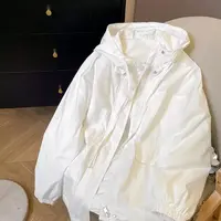 韩系休闲抽绳连帽宽松夹克