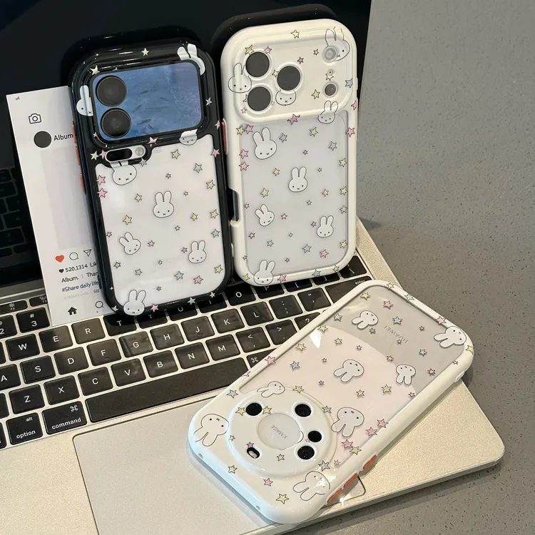 欧克里里星星米菲兔适用苹果17/16华为vivoppo小米15手机壳奶油