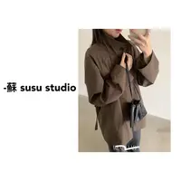 HM时尚高级感宽松显瘦单排扣简约长袖立领风衣外套女