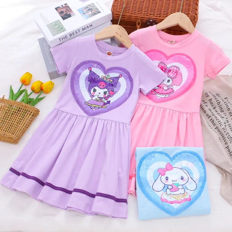 女童2025夏季连衣裙漂亮女孩夏天翻面变色亮片公主裙卡通