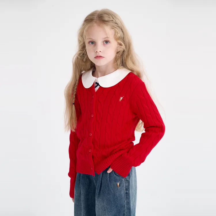 POLOWALK童装2025秋季新品儿童长袖线衫开衫AMRW535C0711