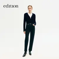 【商场同款】edition2025冬季新款小直筒骆驼绒牛仔裤#EBE4JEN034