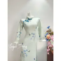 苏故里【蝶忆】秋款少女气质玫瑰提花旗袍日常旗袍单层衣长120