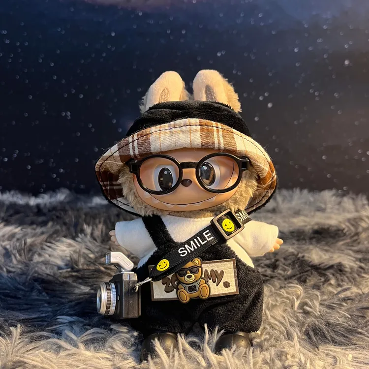 拉布布labubu娃衣一二三代前方高能马卡龙17cm搪胶挂件服饰套装