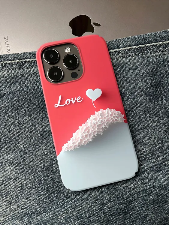 创意love手机壳适用于苹果16promax小众个性简约ins艺术轻薄15/14