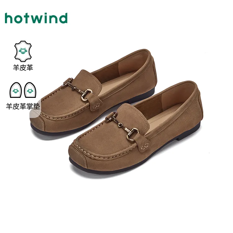 热风女软底软面英伦风高级轻奢搭裙子山系时尚休闲鞋H36W25312