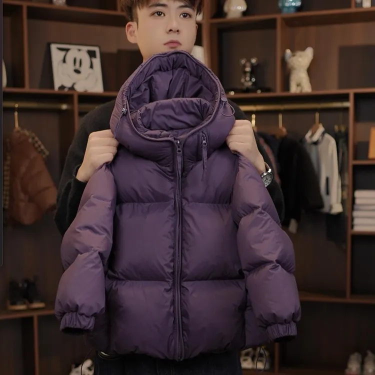 男童棉服冬装2025新款棉衣纯色韩版棉袄