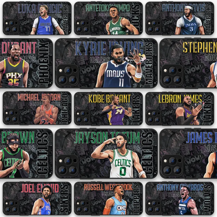 卡冷手机壳 NBA原创插画手机壳 液态羊皮