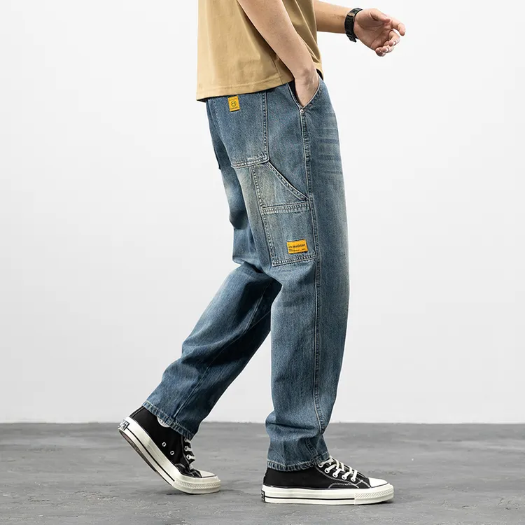 美式复古春季牛仔裤男2025新款宽松潮牌裤子男春秋水洗休闲裤