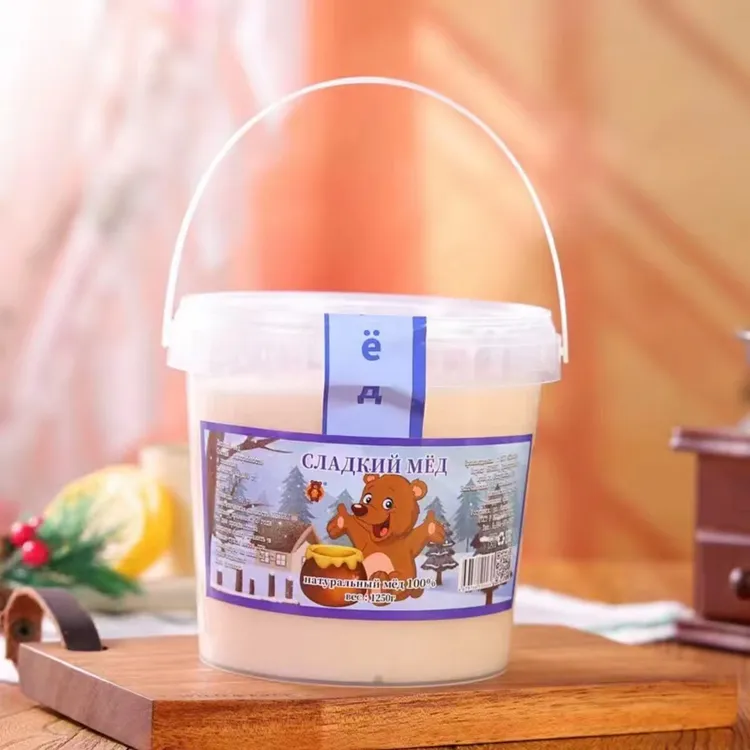 俄罗斯原装进口桶装结晶椴树蜜1250克