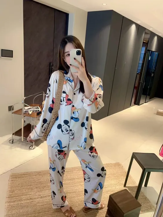 《米奇双长》家居服套装印花保暖薄款长袖卡通春时尚睡衣秋季