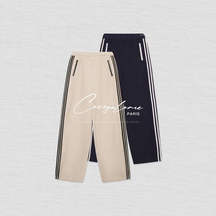 韩彬彬"校服卫裤"400g秋冬重磅保暖抽绳松紧腰通勤休闲卫裤751W-5