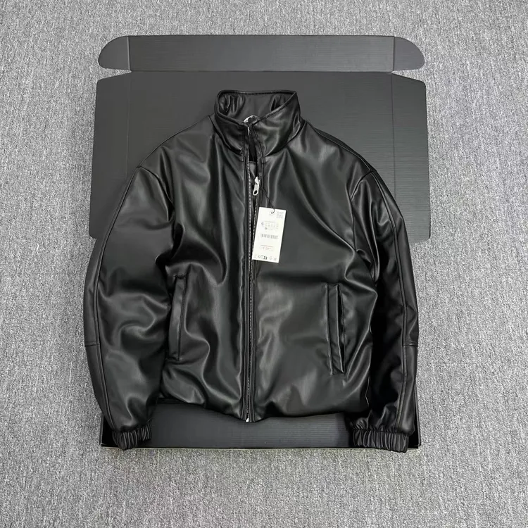 西班牙设计师款 牛货 男士加棉加厚皮衣棉衣棉服