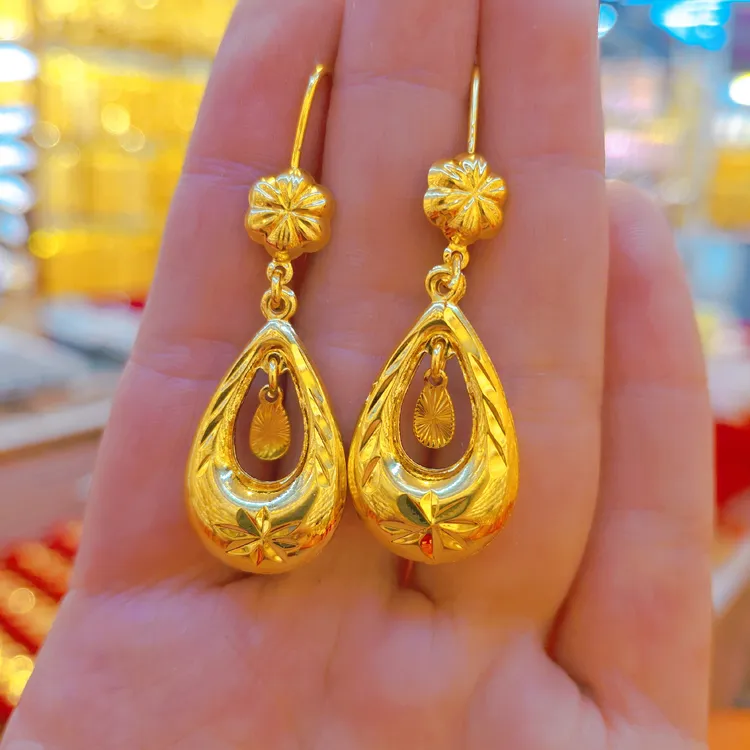 铜合金耳饰 甜美风饰品耳勾首饰耳环时尚欧美风民族风镶嵌女金色