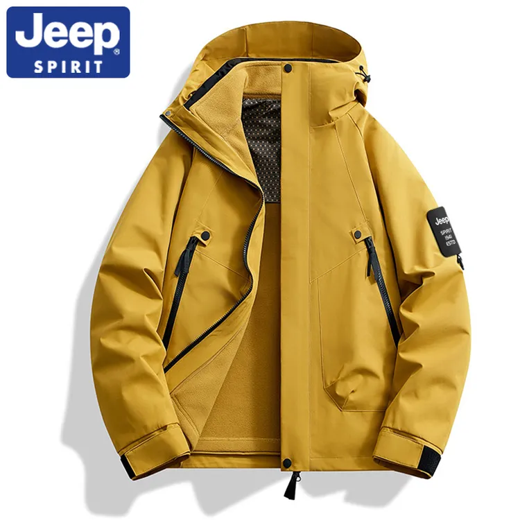 JEEPSPIRIT吉普2025秋季新款三合一冲锋衣男女款户外夹克情侣外套
