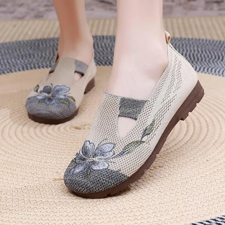 2025老北京布鞋女夏季网鞋女网面运动健步鞋一脚蹬软底舒适老人鞋