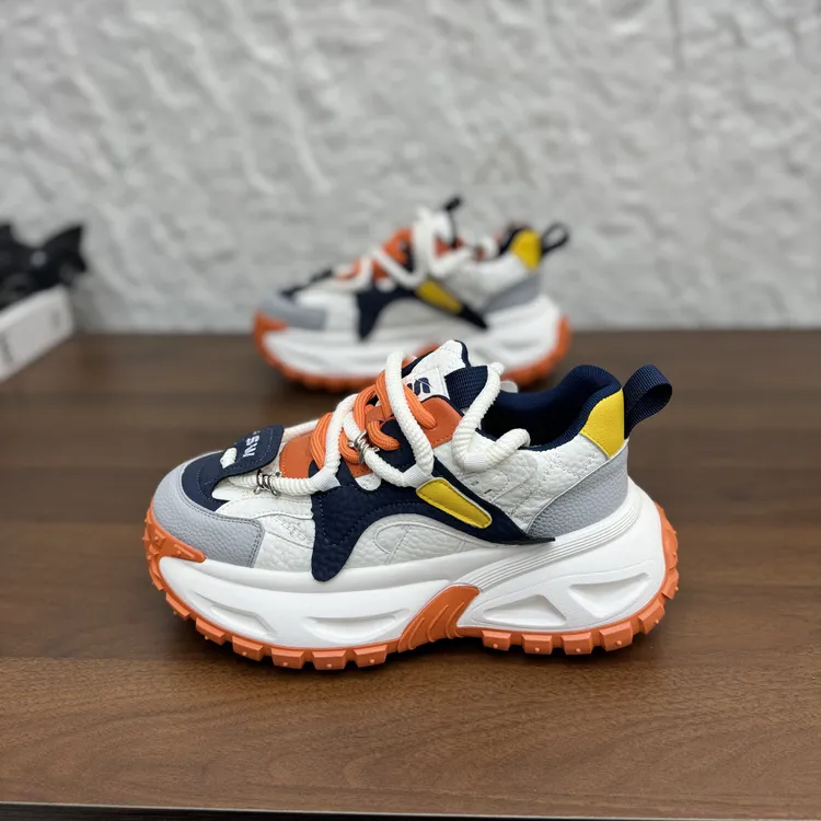 老爹鞋男士冬季新款低帮复古做旧单棉厚底增高防滑时尚百搭潮鞋