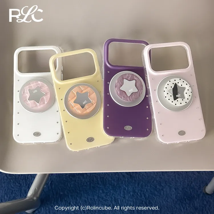Rolincube原创糖果系列纯色镶钻百搭磁吸壳苹果iPhone手机壳ins风